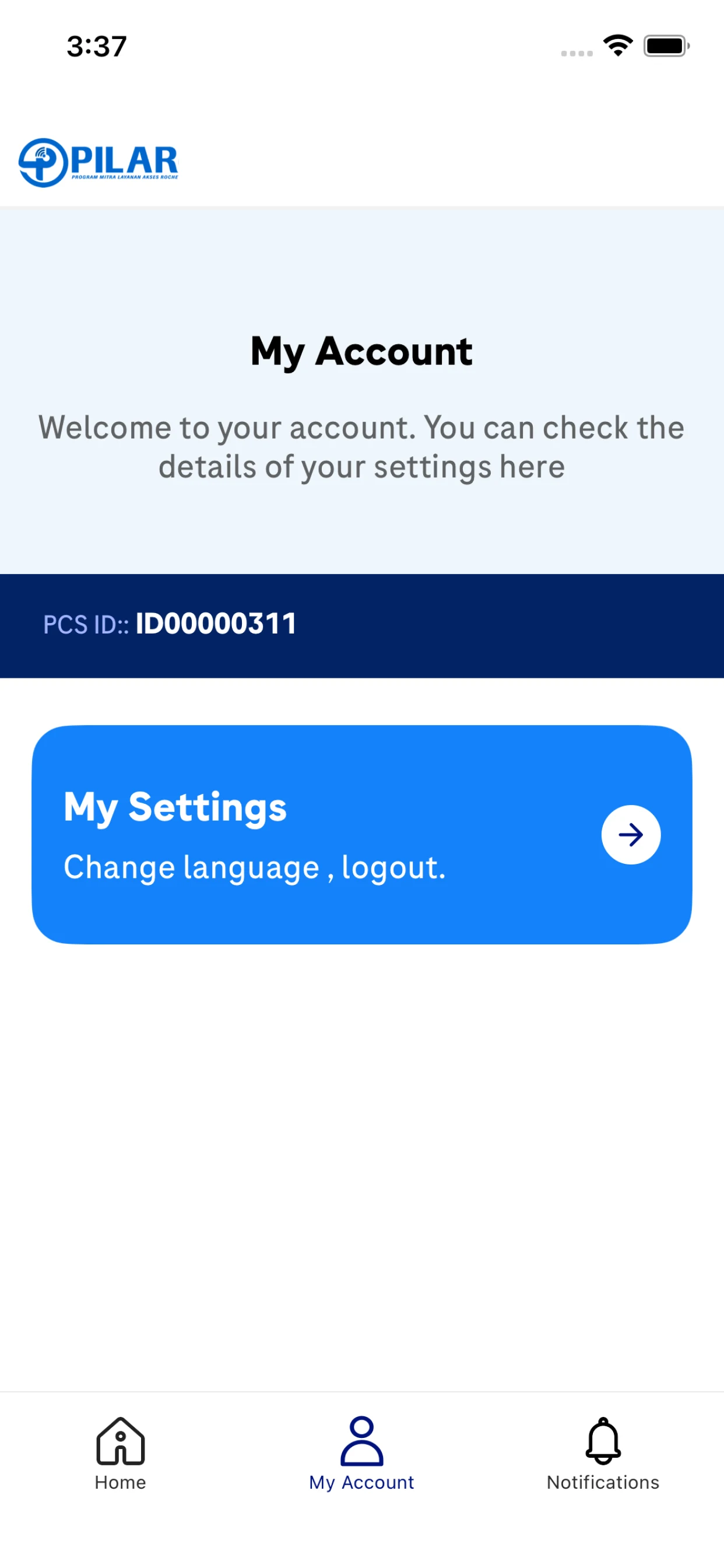 Roche PILAR Patient screenshot